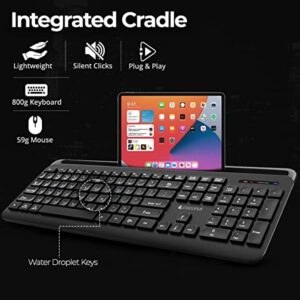 Coconut Sapphire Premium Multi-Device Wireless Full Sized Keyboard Mouse Combo