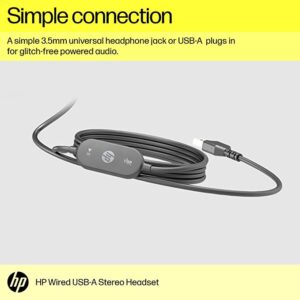 HP Stereo Wired On Ear Headphones with Mic USB G2 with Vegan Leather Earcups, Flexible 3.5Mm Audio Jack, Laptop/Pc/Office/Home Use, in-Line Volume Control/ 1 Year Warranty (428H5Aa), Color