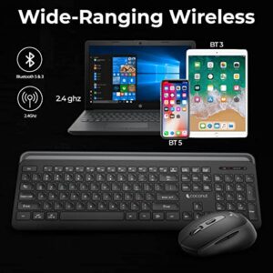 Coconut Sapphire Premium Multi-Device Wireless Full Sized Keyboard Mouse Combo