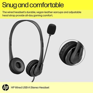 HP Stereo Wired On Ear Headphones with Mic USB G2 with Vegan Leather Earcups, Flexible 3.5Mm Audio Jack, Laptop/Pc/Office/Home Use, in-Line Volume Control/ 1 Year Warranty (428H5Aa), Color